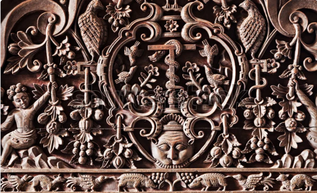 sophisticated wooden carving